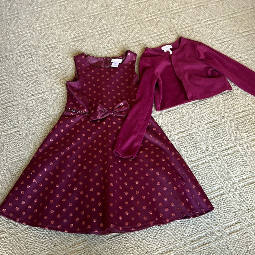 Girls size 10 dress with sweater
